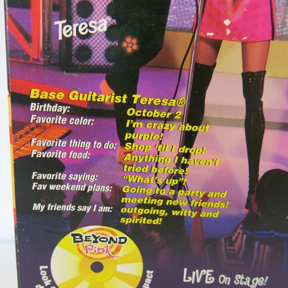 VINTAGE 1998 Beyond Pink Teresa BARBIE #20018 New In Box Mattel Caucasian Music - Picture 5 of 12